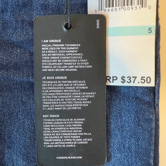 NWT Hudson Kids Girl’s Skinny Jeans In Midnight Size 5 Flap Back Pockets - Picture 7 of 9